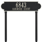 Personalized Richmond Black & White Finish, Estate Lawn with Two Lines of Text