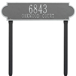 Personalized Richmond Pewter & Silver Finish, Estate Lawn with Two Lines of Text