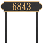 Personalized Richmond Black & Gold Finish, Estate Lawn with One Line of Text