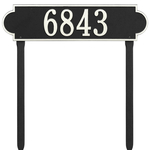 Personalized Richmond Black & White Finish, Estate Lawn with One Line of Text