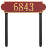 Personalized Richmond Red & Gold Finish, Estate Lawn with One Line of Text