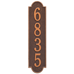 Personalized Richmond Style Vertical Estate Wall Plaque with a Antique Copper Finish