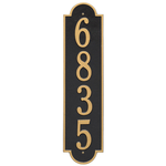Personalized Richmond Style Vertical Estate Wall Plaque with a Black & Gold Finish