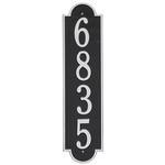 Personalized Richmond Style Vertical Estate Wall Plaque with a Black & Silver Finish