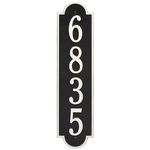 Personalized Richmond Style Vertical Estate Wall Plaque with a Black & White Finish
