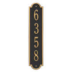 Personalized Richmond Style Vertical Wall Plaque with a Black & Gold Finish