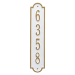 Personalized Richmond Style Vertical Wall Plaque with a White & Gold Finish