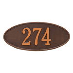 Madison Oval Antique Copper Finish, Standard Wall Mount with One Line of Text