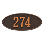 Madison Oval Oil Rubbed Bronze Finish, Standard Wall Mount with One Line of Text