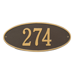 Madison Oval Bronze & Gold Finish, Standard Wall Mount with One Line of Text