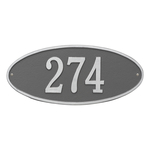 Madison Oval Pewter & Silver Finish, Standard Wall Mount with One Line of Text