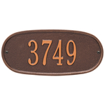 Oval Plaque with a Antique Copper Finish, Standard Wall Mount with One Line of Text