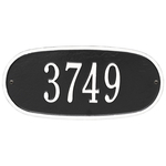 Oval Plaque with a Black & White Finish, Standard Wall Mount with One Line of Text