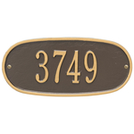 Oval Plaque with a Bronze & Gold Finish, Standard Wall Mount with One Line of Text