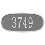 Oval Plaque with a Pewter & Silver Finish, Standard Wall Mount with One Line of Text