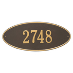 Madison Style Oval Shape Address Plaque with a Bronze & Gold Finish, Estate Wall Mount with One Line of Text