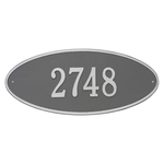Madison Style Oval Shape Address Plaque with a Pewter & Silver Finish, Estate Wall Mount with One Line of Text