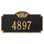 Address Plaque with your Monogram with a Black & Gold Finish, Estate Wall Mount with One Line of Text