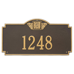 Address Plaque with your Monogram with a Bronze & Gold Finish, Estate Wall Mount with One Line of Text
