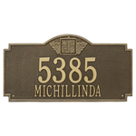 Address Plaque with your Monogram with a Antique Brass Finish, Estate Wall Mount with Two Lines of Text