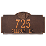 Address Plaque with your Monogram with a Antique Copper Finish, Estate Wall Mount with Two Lines of Text