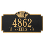 Address Plaque with your Monogram with a Black & Gold Finish, Estate Wall Mount with Two Lines of Text