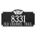 Address Plaque with your Monogram with a Black & White Finish, Estate Wall Mount with Two Lines of Text