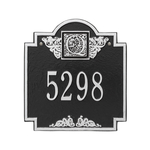 Address Plaque with your Monogram with a Black & Silver Finish, Standard Wall Mount with One Line of Text