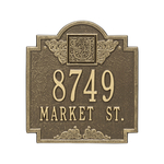 Square Shaped Address Plaque with your Monogram with a Antique Brass Finish