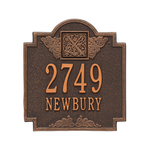 Square Shaped Address Plaque with your Monogram with a Oil Rubbed Bronze Finish