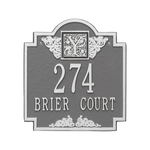 Square Shaped Address Plaque with your Monogram with a Pewter & Silver Finish