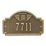 Square Shaped Address Plaque with your Monogram with a Antique Brass Finish, Petite Wall Mount with One Line of Text