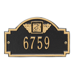 Square Shaped Address Plaque with your Monogram with a Black & Gold Finish, Petite Wall Mount with One Line of Text