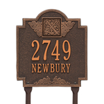 Lawn Style Square Shaped Address Plaque with your Monogram with a Oil Rubbed Bronze Finish