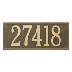 Rectangle Shape Double Line Address Plaque with a Antique Brass Finish, Estate Wall Mount with One Line of Text