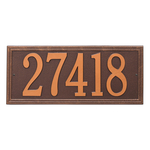 Rectangle Shape Double Line Address Plaque with a Antique Copper Finish, Estate Wall Mount with One Line of Text