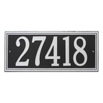 Rectangle Shape Double Line Address Plaque with a Black & Silver Finish, Estate Wall Mount with One Line of Text