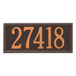 Rectangle Shape Double Line Address Plaque with a Oil Rubbed Bronze Finish, Estate Wall Mount with One Line of Text