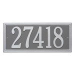 Rectangle Shape Double Line Address Plaque with a Pewter & Silver Finish, Estate Wall Mount with One Line of Text
