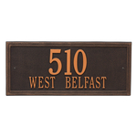 Rectangle Shape Double Line Address Plaque with a Oil Rubbed Bronze Finish, Estate Wall Mount with Two Lines of Text