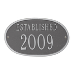 Established Date Personalized Plaque Pewter & Silver