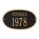 Founded Date Personalized Plaque Black & Gold