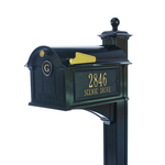 Balmoral Mailbox Side Plaque, Monogram & Post Package Black