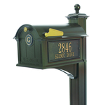 Balmoral Mailbox Side Plaque, Monogram & Post Package Bronze