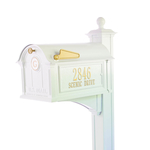Balmoral Mailbox Side Plaque, Monogram & Post Package White