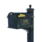 Balmoral Mailbox Side Plaque, Post Package Black