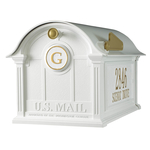 Balmoral Mailbox Side Plaque And Monogram Package White