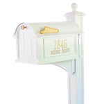 Balmoral Mailbox Side Plaque, Post Package White