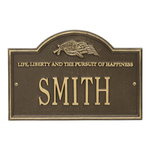 Life and Liberty Personalized Plaque Antique Brass