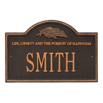 Life and Liberty Personalized Plaque Oil Rubbed Bronze